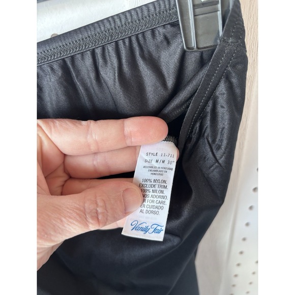 Vanity Fair Style 11-711 Midi Slip Skirt Black Nylon Women's M 30" - Picture 4 of 5